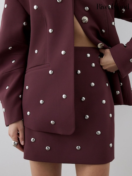 River Island Purple Studded Mini Skirt (W04534) | £64