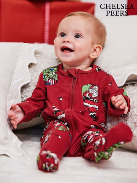 Chelsea Peers Red Christmas Santa Snowball Print Pyjamas (W04581) | £20