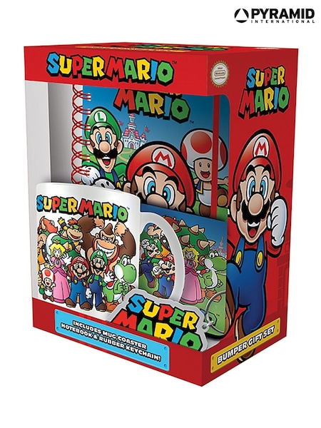 Pyramid International Red Super Mario Bumper Mug Coaster Keychain Notebook Gift Set (W04628) | £16
