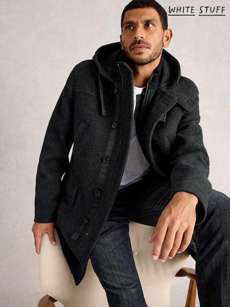White Stuff Grey Wool Duffel Coat (W04668) | £170