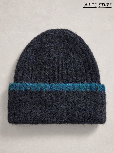 White Stuff Blue Emma Knitted Beanie (W04682) | £25