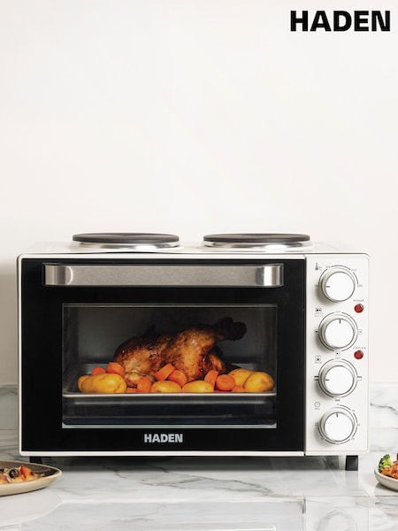 Haden White Mini 25L Oven with Two Hotplates (W04706) | £110