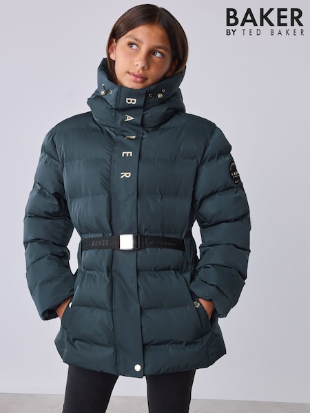 Navy - Baker By Ted Baker Shower Resistant Midweight Belted Padded Coat