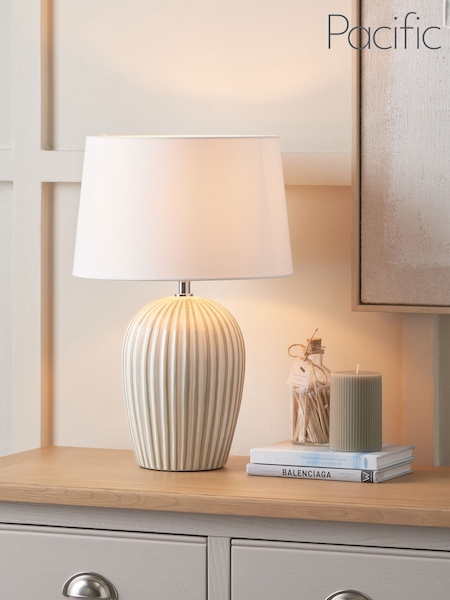 Pacific Sage Cannes Stripe Ceramic Table Lamp (W05056) | £70