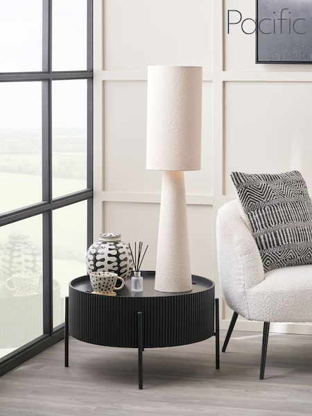 Pacific White Mirissa Slubby Handloom Fabric Table Lamp (W05064) | £90