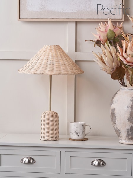 Pacific Natural Hali Rattan Base and Shade Table Lamp (W05068) | £100
