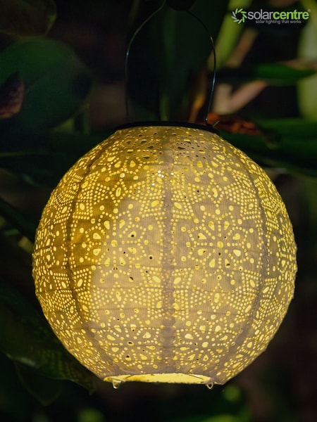 The Solar Centre Warm White Tyvek Solar Garden Lantern Sphere (W05533) | £15