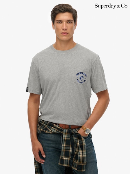 Superdry Grey The Merchant Store - Graphic T-Shirt (W05555) | £30