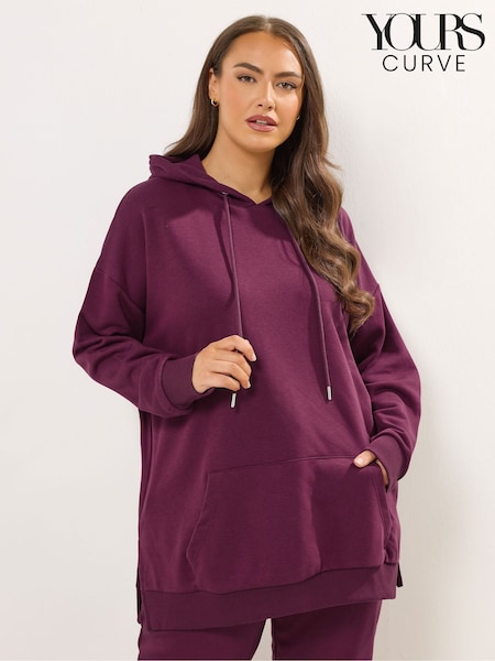 Yours Curve Red Pocket Detail Hoodie (W05730) | £29