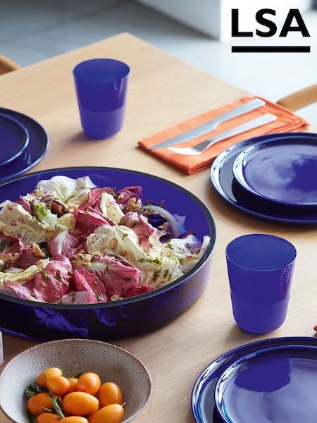 LSA International Cobalt Blue Arc Contrast Tumblers Set of 2 380ml (W06107) | £21