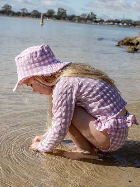 Purebaby Pink Broad Brim Swim Hat (W06142) | £18