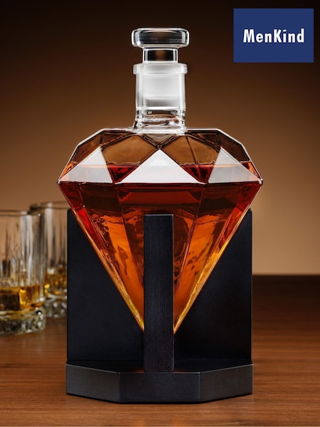 MenKind Clear Connoisseur Creations Diamond Decanter 1L Elegant Centrepiece (W06289) | £30