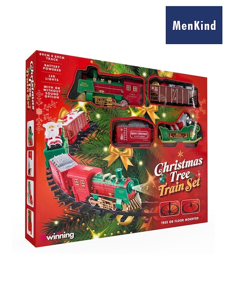 MenKind Multi Colour Winning Christmas Tree Train Battery Powered Fun Set (W06299) | £35