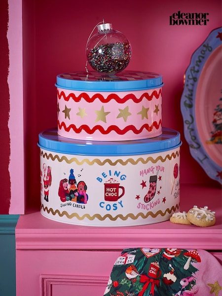 Eleanor Bowmer Set of 2 Multi Fabulously Festive Cake Tins (W06485) | £35
