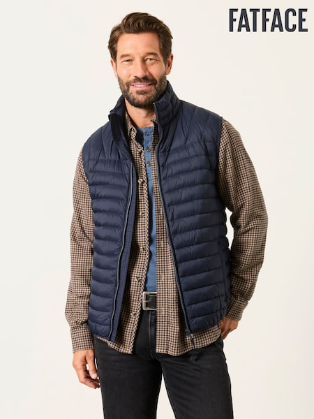 Navy - Regular Fatface Lightweight Quilted Gilet