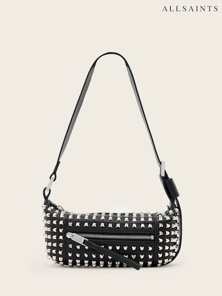 AllSaints Black Vega Emb Mini Shoulder Bag (W06584) | £299