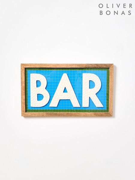 Oliver Bonas Blue Bar Framed Mosaic Wall Art (W06623) | £50
