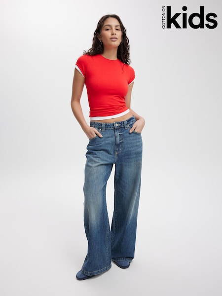 Cotton On Navy Low Rise Super Baggy 100% Cotton Jeans (W06654) | £45