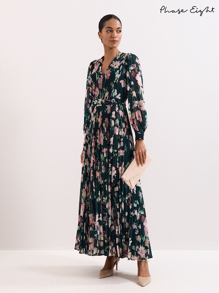 Phase Eight Blue Rosa Floral Dress (W06714) | £189