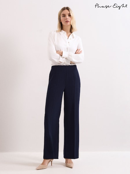 Phase Eight Blue Petite Aubrie Trousers (W06715) | £79