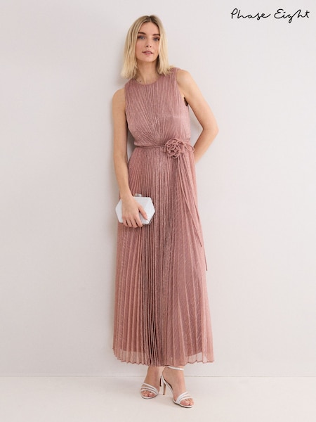 Phase Eight Pink Simara Plisse Dress (W06718) | £179