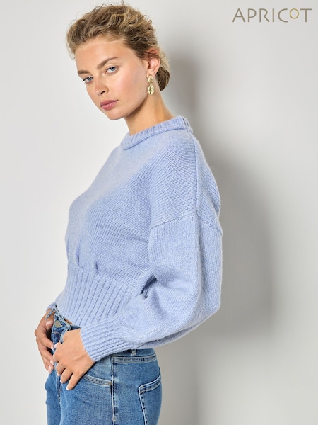 Apricot Blue Pleat Detail Chunky Jumper (W06882) | £40