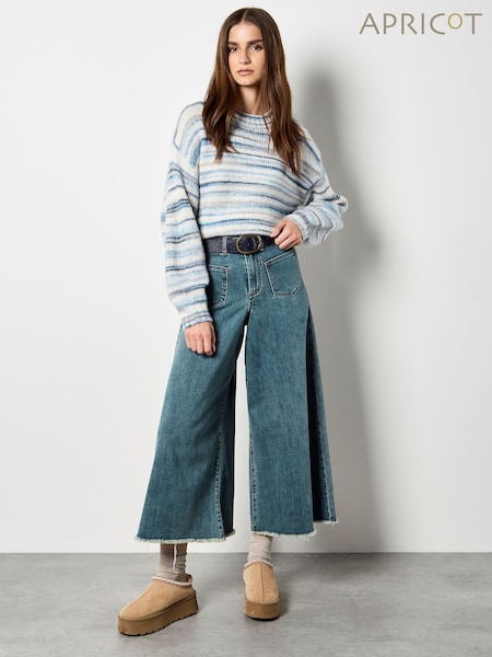 Apricot Blue Multicoloured Stripe Jumper (W06893) | £40