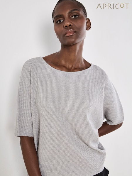 Apricot Silver Sparkle Waffle Bar Back Top (W06902) | £35