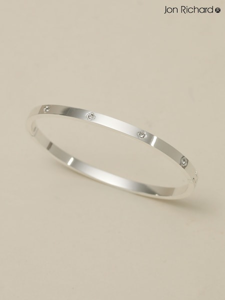 Jon Richard Silver Plated Waterproof Clover Bangle (W07019) | £28
