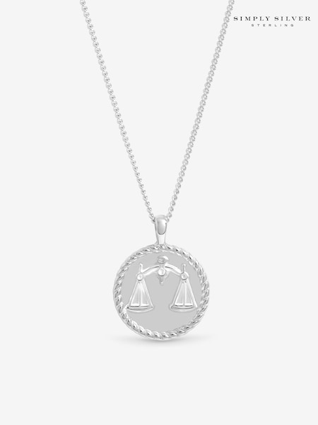 Simply Silver 925 Sterling Silver Zodiac Pendant - Libra (W07185) | £40