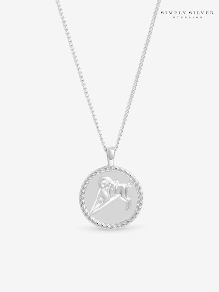 Simply Silver 925 Sterling Silver Zodiac Pendant - Aries (W07193) | £40