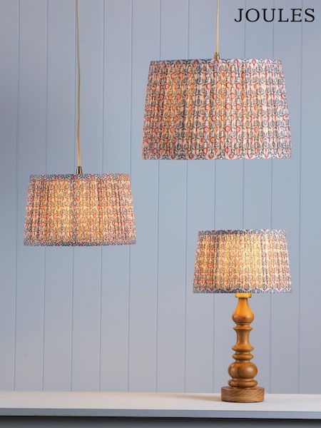 Joules Multi Folly Pleated Cotton Easyfit Lamp Shade (W07227) | £30 - £60