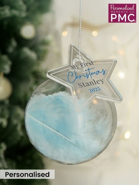 PMC Personalised My 1st Christmas Feather Bauble (W07250) | £14