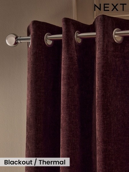 Plush Chenille Eyelet Curtains