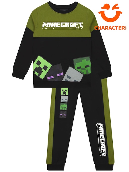 Character Black Minecraft Sweatshirt And Joggers Set (W07338) | £24