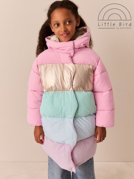 Pastel Rainbow & Foil - Little Bird By Jools Oliver Showerproof Longline Coat