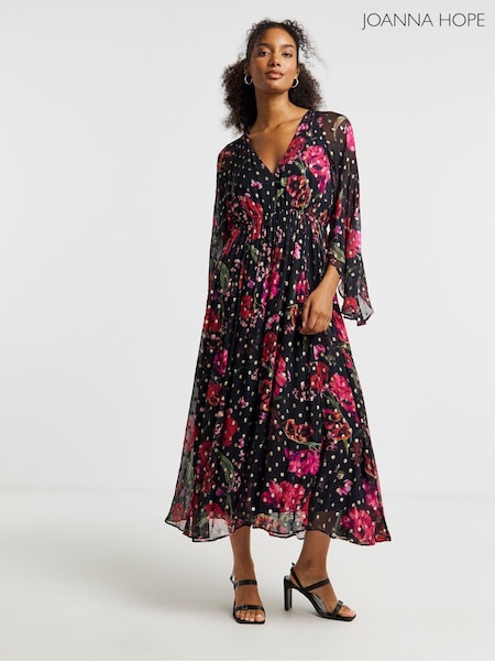 Joanna Hope Lurex Foil Maxi Black Dress (W07491) | £105