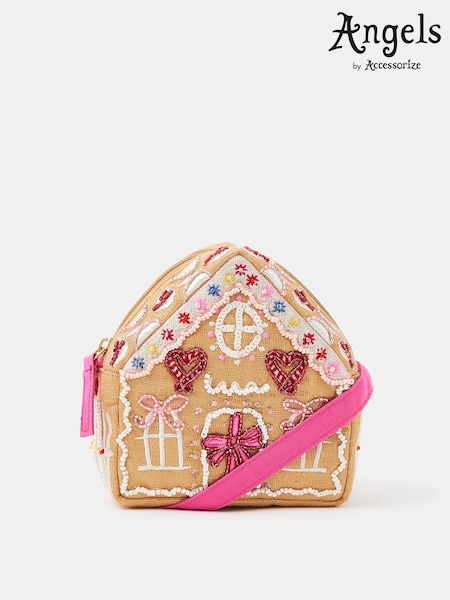 Angels By Accessorize Natural Girls Embellished Gingerbread House Bag (W07558) | £15