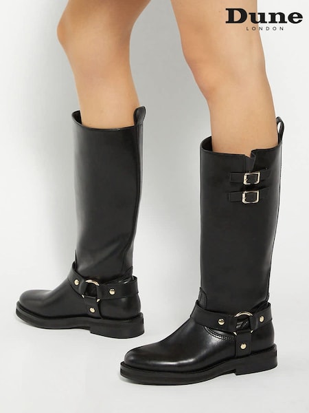 Dune London Black Truely Knee High Boots (W07632) | £209