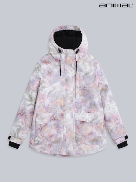 Animal Pink Tignes Printed Snow Jacket (W07659) | £130