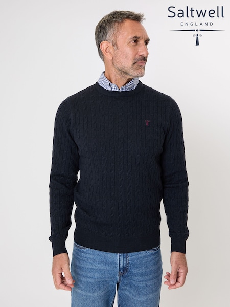 Saltwell Cable Knit Mock Shirt Jumper (W07685) | £32
