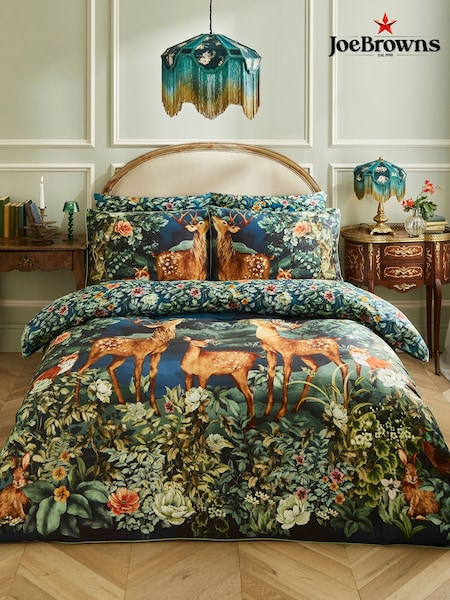 Joe Browns Green Forest Oasis Cotton Sateen Reversible Duvet Set (W07752) | £55 - £85