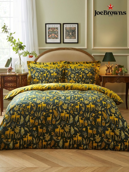 Joe Browns Green Whimsy Woodland Brushed Cotton Duvet Set (W07755) | £45 - £75