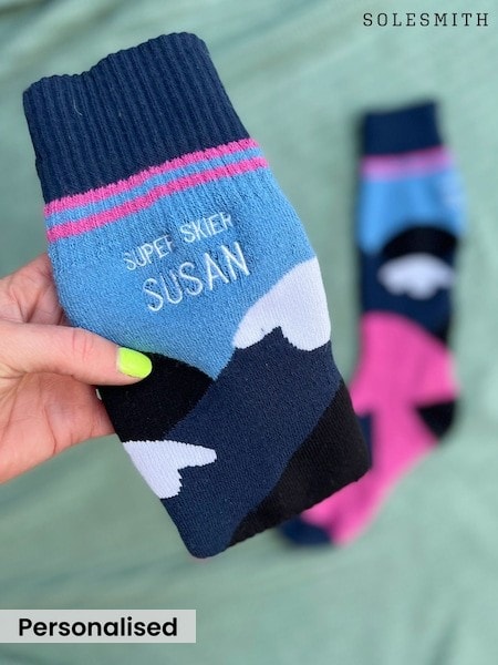 Solesmith Super Skier Personalised Colourful Ski Socks (W07822) | £24