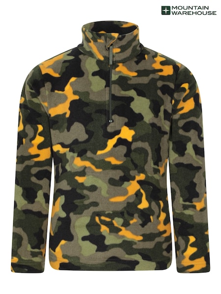 Mountain Warehouse Green Kids Pursuit Printed Half Zip Fleece (W07876) | £19