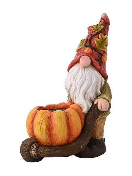 Widdop Orange Outdoor Autumnal Gonk Pushing Pumpkin Wheelbarrow (W07932) | £45