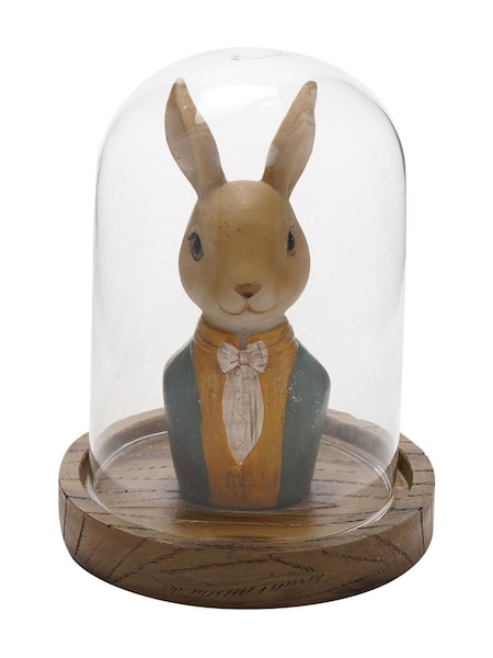 Widdop Brown Suited Bunny In Glass Dome Resin Figurine (W07936) | £18