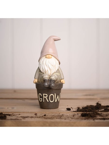 Widdop Grey Gonk On a Slogan Flower Pot Grow (W08018) | £16