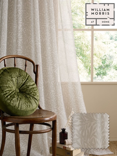 William Morris At Home Natural Original Willow Voile Slot Top Sheer Panel Curtain (W08026) | £18 - £24