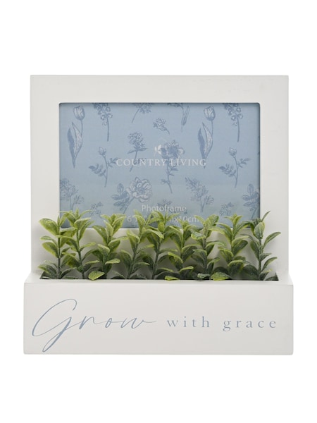 Widdop White Grow With Grace Wooden Photo Frame And Planter (W08057) | £13